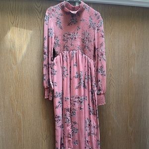 Long floral babydoll dress.